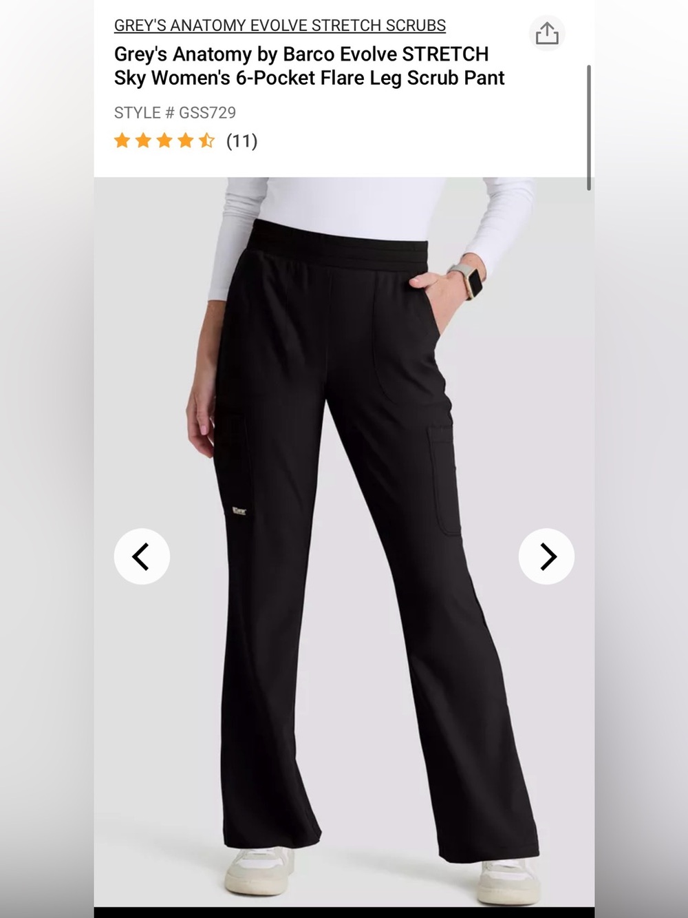 Grey’s Anatomy Evolve Stretch Scrub Pants Fit and Flare